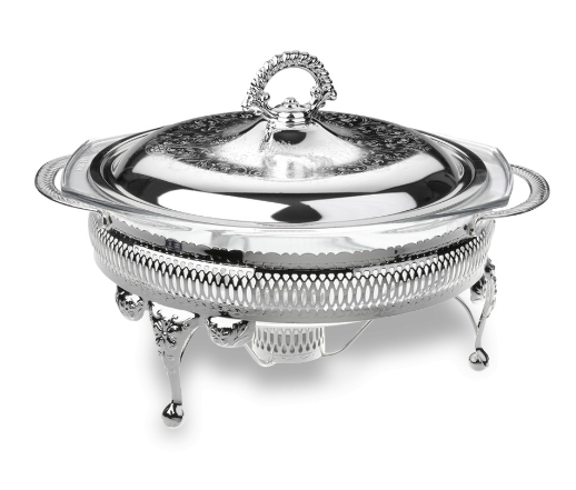 Блюдо для сервировки круглое с крышкой, размер: 29,5 x 23,5 x 19,5 см