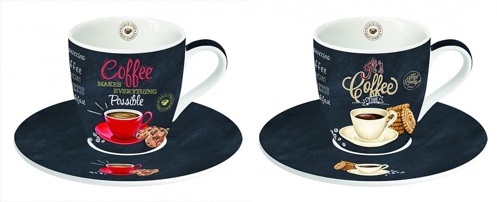 Набор кофейный фарфоровый, IT'S COFFEE TIME, на 2 персоны, в подарочной упаковке,Easy Life