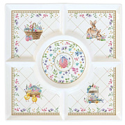 Блюдо сервировочное фарфоровое SPRING BLOOM, размер: 25x25 см в подарочной упаковке Easy Life / Nuova R2S магазин «Аура Дома»