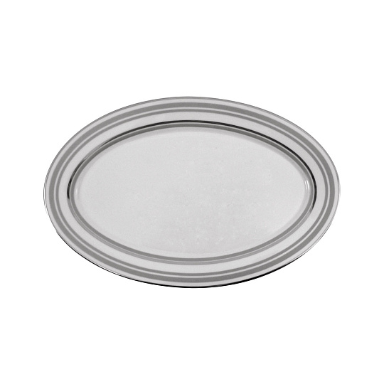Блюдо овальное, 31х20 см, фарфор, серия SILVER STRIPES