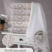 картинка Полотенце махровое OLIVER, состав: 100% хлопок, размер: 30х50 см, цвет: розовый  магазин «Аура Дома»