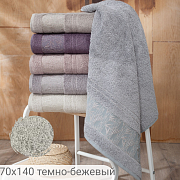 картинка Полотенце махровое KRISTAL, состав: 100% хлопок, размер: 70х140 см, цвет: тёмно-бежевый  магазин «Аура Дома»