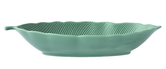 Салатник фарфоровый LEAVES LIGHT GREEN, размер: 26х11,5 см в подарочной упаковке