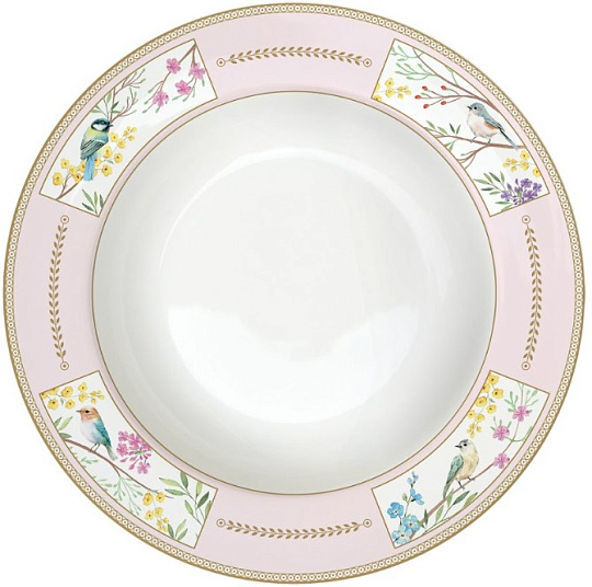 Блюдо глубокое фарфоровое BIRDS MELODY, д. 21,5 см