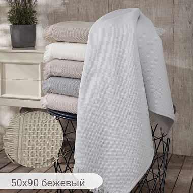Полотенце махровое BERNINI, состав: 100% хлопок, размер: 50х90 см, цвет: бежевый