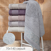 картинка Полотенце махровое KRISTAL, состав: 100% хлопок, размер: 70х140 см, цвет: серый  магазин «Аура Дома»