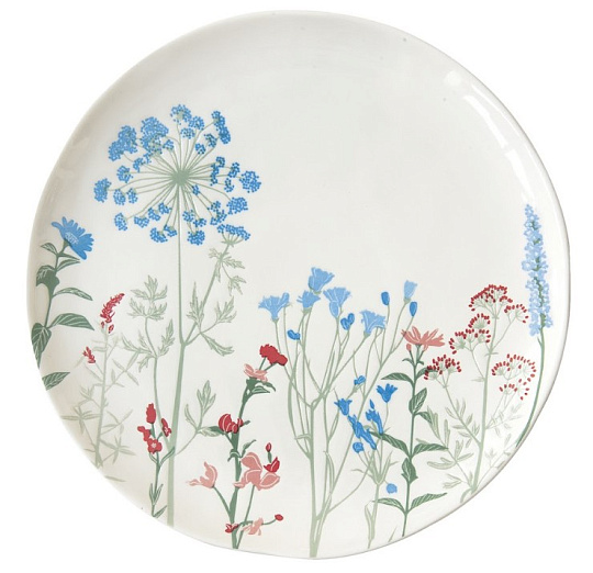 Тарелка закусочная фарфоровая MILLE FLEURS BLUE, д. 26 см