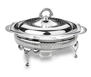 Блюдо для сервировки круглое с крышкой, размер: 29,5 x 23,5 x 19,5 см Queen Anne магазин «Аура Дома»