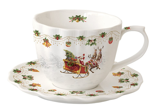 Чайная пара фарфоровая NOSTALGIC CHRISTMAS, объем 320 мл в подарочной упаковке