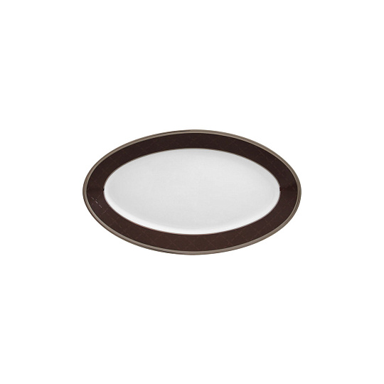 Блюдо овальное, 22х13 см, фарфор, серия ETHEREAL Chocolat