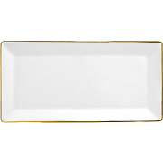Поднос сервировочный фарфоровый, длина 40 см, PETALA GOLDEN PORCEL - Industria Portuguesa de Porcelanas, S.A Португалия, AP.77-3770-909 Оливеира до Баирраo магазин «Аура Дома»