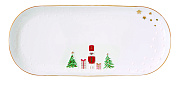 Блюдо сервировочное фарфоровое LET IT SNOW, размер: 34x15 см в подарочной упаковке  магазин «Аура Дома»
