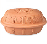 картинка Емкость для запекания с крышкой 40 Jahre Jubilee Roaster размер 27,2 x 15,6 x 37,1 cm цвет терракот примерно на 6 человек  магазин «Аура Дома»