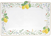 Блюдо сервировочное фарфоровое FLEURS ET CITRONS, размер: 36x24 см в подарочной упаковке  магазин «Аура Дома»