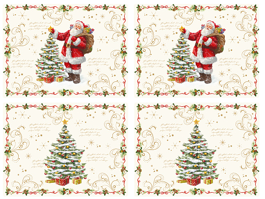 Подставки декоративные на стол MAGIC CHRISTMAS (4 шт), размер: 40х30 см