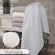картинка Полотенце махровое BERNINI, состав: 100% хлопок, размер: 50х90 см, цвет: белый  магазин «Аура Дома»