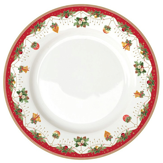 Блюдо сервировочное фарфоровое NOSTALGIC CHRISTMAS, д. 26,5 см