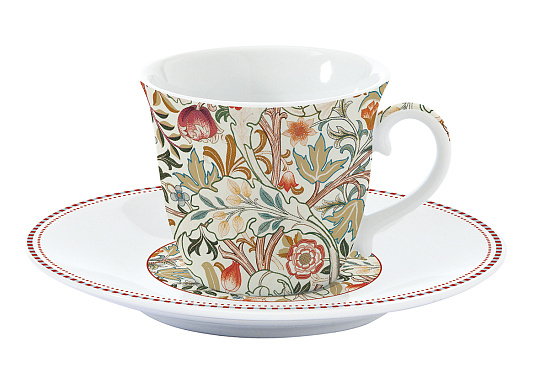 Чайная пара фарфоровая WILLIAM MORRIS NATURAL, объем 200 мл в подарочной упаковке