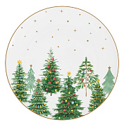 Тарелка  фарфоровая FESTIVE TREES, д. 19 см  магазин «Аура Дома»