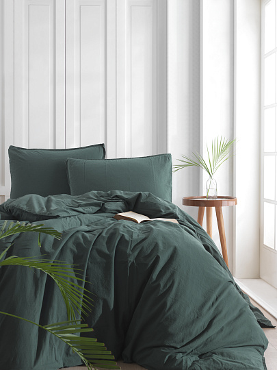 Комплект постельного белья DARK GREEN, состав: 100% хлопок, размер: евро