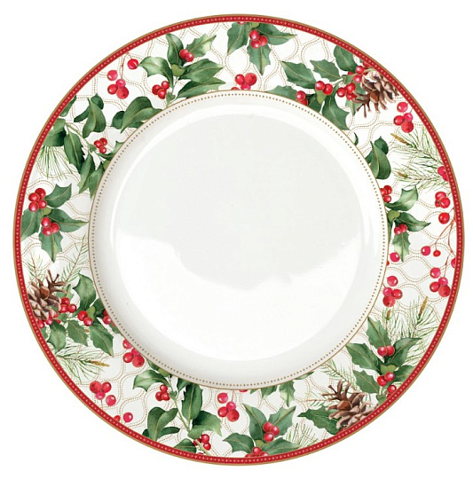 Блюдо сервировочное фарфоровое CHRISTMAS BERRIES, д. 26,5 см