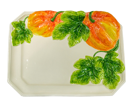 Блюдо прямоугольное, серия "Тыква", 40х32 см, керамика
