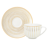 Чайная пара фарфоровая COUPE GOLDEN ORBIT, объем 280 мл PORCEL - Industria Portuguesa de Porcelanas, S.A Португалия, AP.77-3770-909 Оливеира до Баирраo магазин «Аура Дома»