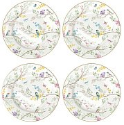 Набор блюдец фарфоровых BIRDS MELODY (4 шт), д. 19 см в подарочной упаковке Easy Life / Nuova R2S магазин «Аура Дома»
