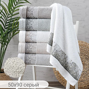 картинка Полотенце махровое TENTI, состав: 100% хлопок, размер: 50х90 см, цвет: серый  магазин «Аура Дома»