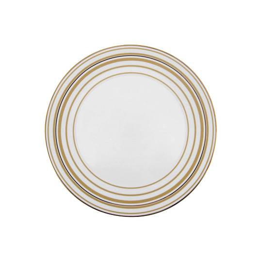 Тарелка закусочная, 27 см, фарфор, серия GOLDEN STRIPES