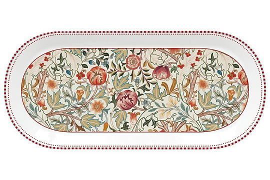 Блюдо сервировочное фарфоровое WILLIAM MORRIS NATURAL, размер: 33,5x15 см