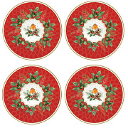 Набор блюдец фарфоровых CHRISTMAS BERRIES (4 шт), д. 19 см в подарочной упаковке  магазин «Аура Дома»