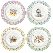 Набор блюдец фарфоровых SPRING BLOOM (4 шт), д. 19 см в подарочной упаковке Easy Life / Nuova R2S магазин «Аура Дома»