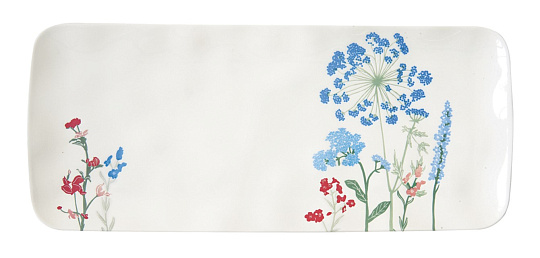 Блюдо сервировочное фарфоровое MILLE FLEURS BLUE, размер: 36x15,5 см в подарочной упаковке