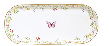 Блюдо сервировочное фарфоровое FANCY GARDEN, размер: 34x15 см в подарочной упаковке
